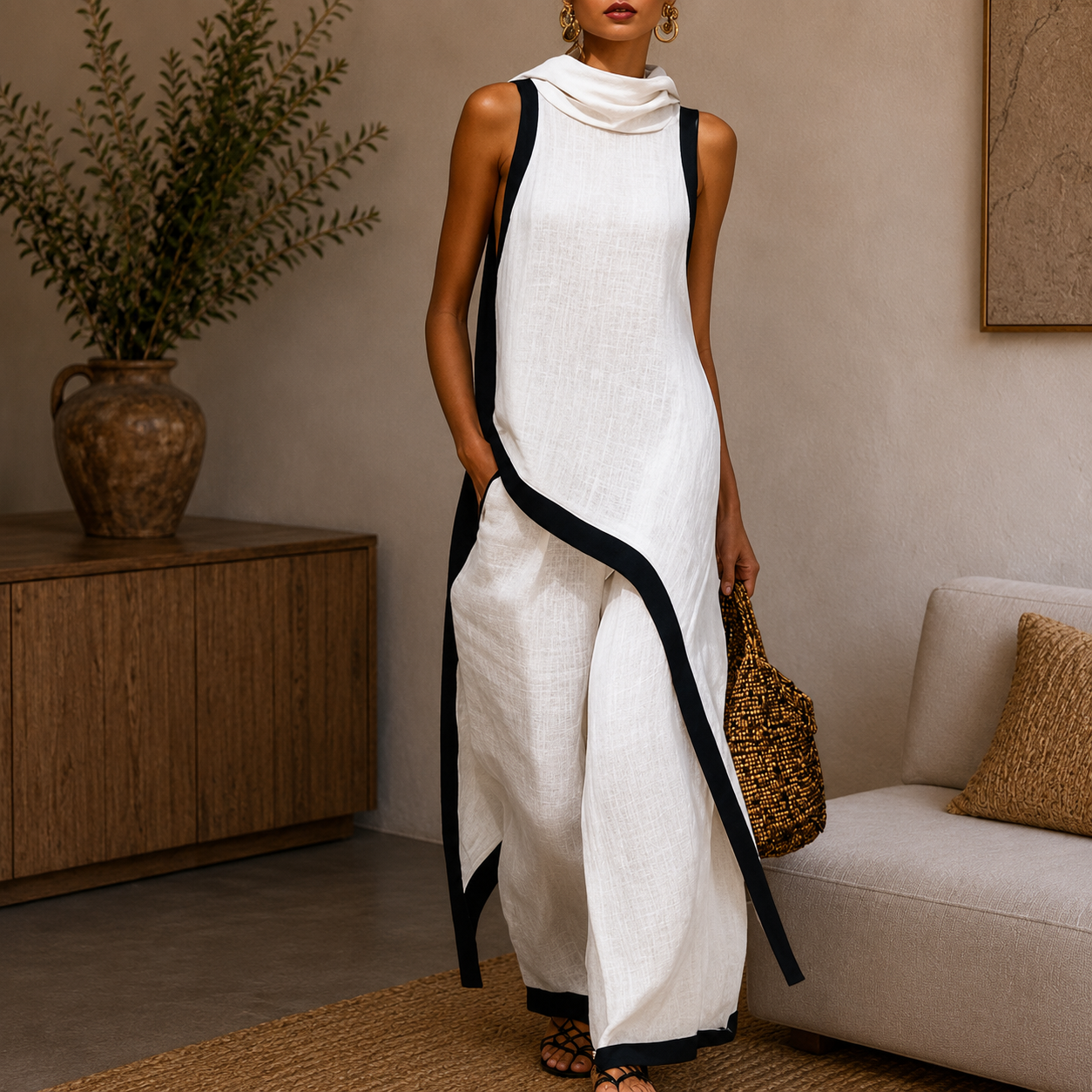 Valeria I Conjunto de mezcla de lino Elegante