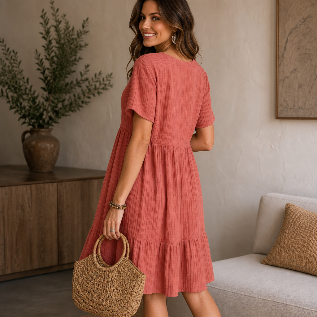 Leila | Elegante vestido de escote en V para el verano